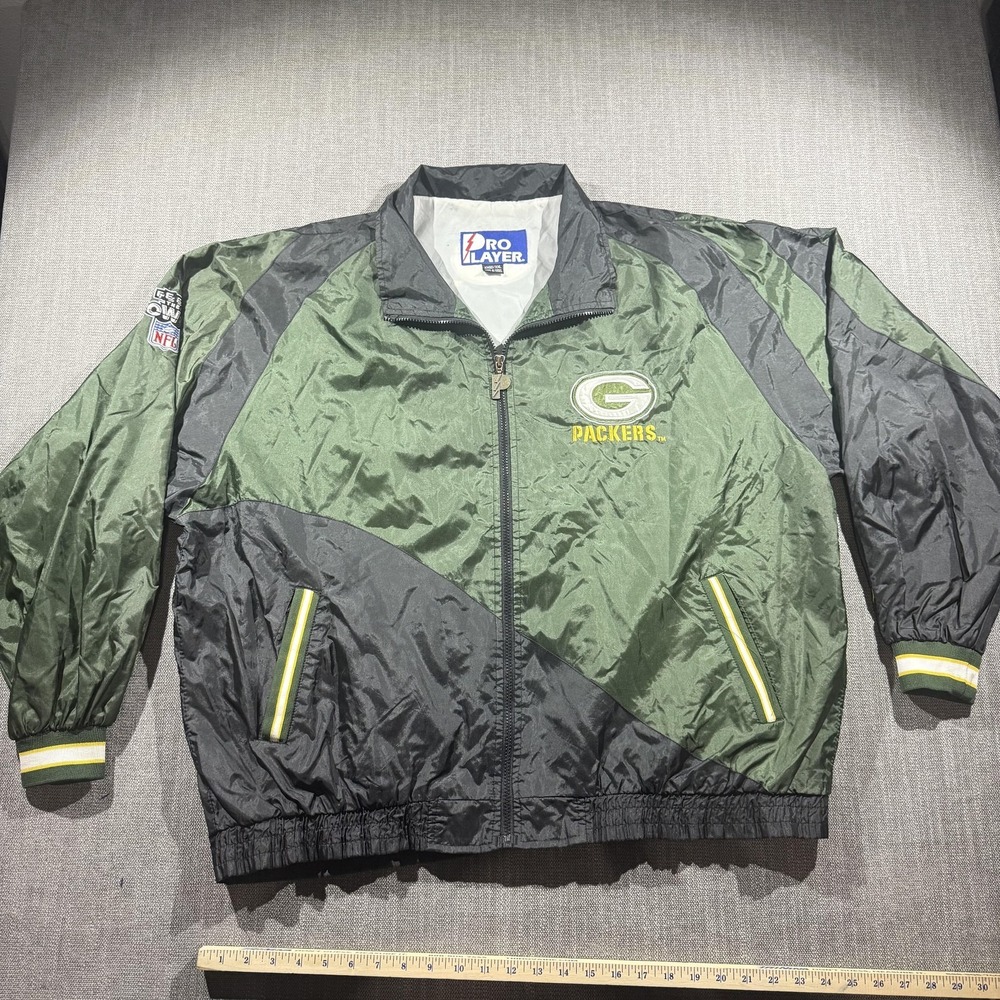 Vintage Green Bay Packers Jacket Mens 2XL Green NFL‎ Football Pro Player 90s